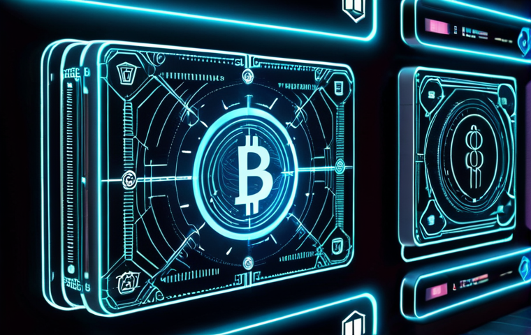 **A futuristic and secure-looking blockchain wallet interface on a holographic display, emphasizing encryption symbols and multiple layers of security. Glowing lines connect different cryptocurrency icons, highlighting support for various coins.**